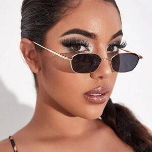 1pair Metal Frame Tinted Lens Sunglasses Travel Accessories Vintage Sunglasses